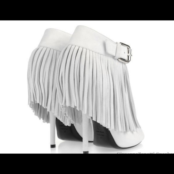 Giuseppe Zanotti White Fringe Heels Size 10 - Picture 3 of 8